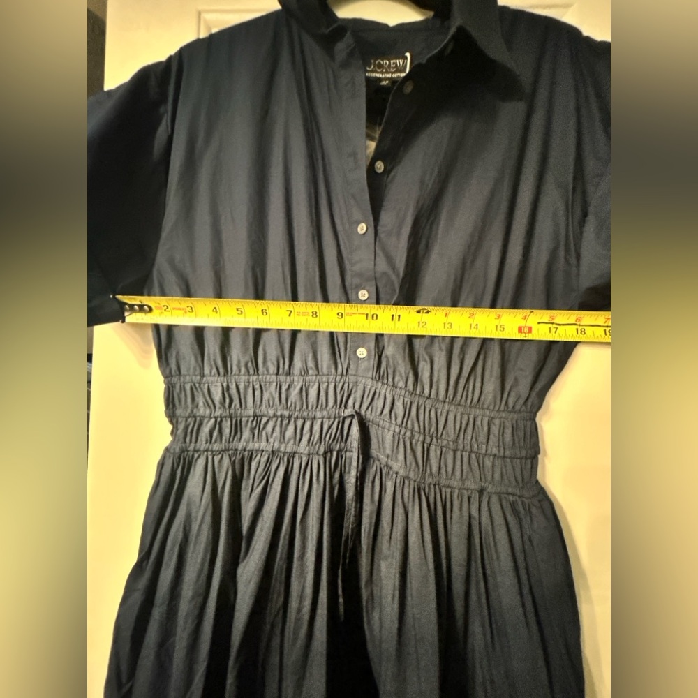 J.Crew Elena Mini Shirtdress Cotton Poplin Navy Blue Size 10 NWT - Picture 10 of 12